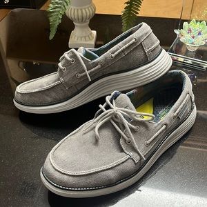 Grey boat shoes